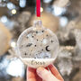 Zodiac Birth Star Sign Glitter Christmas Glass Bauble, thumbnail 1 of 4