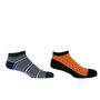Multistripe Black And Polka Orange Men's Trainer Socks, thumbnail 1 of 8