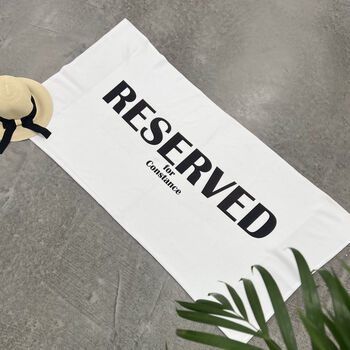 Personalised Reserved Beach Towel, 2 of 2