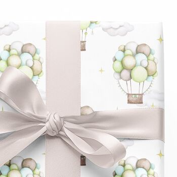 Pastel Hot Air Balloon Gift Wrapping Paper, 8 of 9