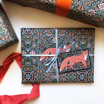 Fox And Flowers Gift Wrap, 6 of 8