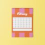 Academic Striped Calendar In Pink, thumbnail 2 of 4