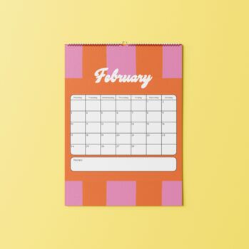 Academic Striped Calendar In Pink, 2 of 4