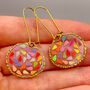 Disco Ball Earrings With Gold Sparkles, thumbnail 1 of 11