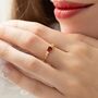 Garnet Five Stone Ring In Sterling Silver And Gold Vermeil, thumbnail 9 of 12