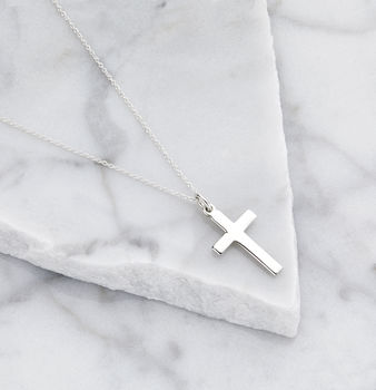 Solid Silver Or Gold Christian Cross Pendant Necklace, 6 of 8