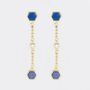 Hexagon Lapis Gemstone 18k Gold Plated Drop Earrings, thumbnail 1 of 3