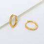 Gold Snake Textured Huggie Hoop Earrings, thumbnail 1 of 6