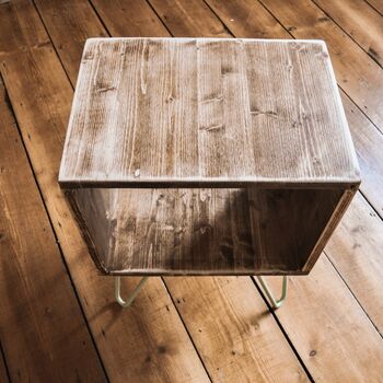 Handmade Solid Wood Side Table With Deep Shelf, 5 of 8