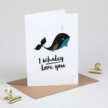'I Whaley Love You' Funny Animal Valentine Card, 3 of 5