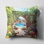 Peacock Cushion Cover With Landscape Painting, thumbnail 5 of 7