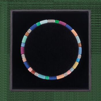 Stripe Festival Friendship Bracelet Enamelled Metal, 5 of 12