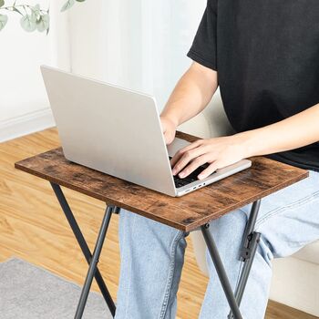 Set Of Two Small Folding Side Table Tray Table, 7 of 9