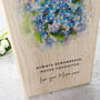 Personalised Forget Me Not Design Wooden Tea Light Holder 10cm, thumbnail 3 of 6