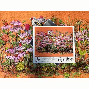 Goldfinch And Coneflowers' 1000 Piece Jigsaw Puzzle, 3 of 4