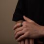 Personalised Four Sided Name Band Ring In Black For Men And Women, thumbnail 4 of 9