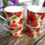 Set Of Four Gift Boxed Palace Mugs In Red Poppy Design, thumbnail 3 of 9