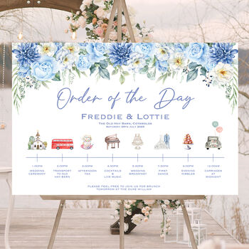 Wedding Illustrated Order Of The Day Sign, 3 of 8