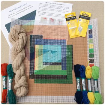 Modern Needlepoint Kit With Hand Painted Canvas, 2 of 8