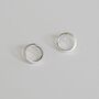 Crescent Moon Circle Sterling Silver Stud Earrings, thumbnail 5 of 6