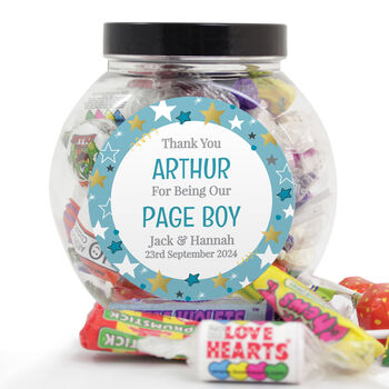 Personalised Page Boy Sweet Jar, 4 of 4