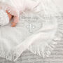 Personalised Christening Embroidered Shawl Satin Cross, thumbnail 4 of 8