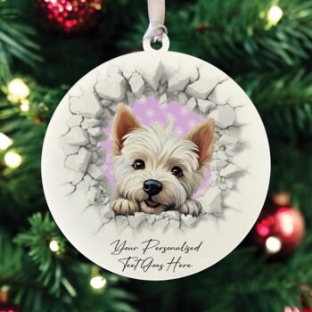 Personalised Christmas West Highland Terrier Break Through, 3 of 10