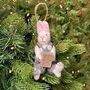 Felt Rabbit With Journal Hanging Decoration, thumbnail 3 of 4