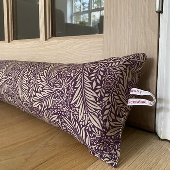 William Morris Draft Excluder, Draught Stopper Burgundy, 2 of 4