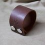 Wide Personalised Leather Bracelet With Silver Button, thumbnail 2 of 11