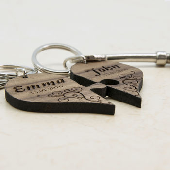 Couples' Romantic Joining Heart Keyring, 3 of 3