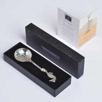 Seahorse Pewter Sugar Spoon, Seahorse Gifts, 3 of 8