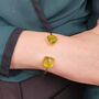 Gold Vermeil Plated Peridot August Birthstone Bangle, thumbnail 2 of 3