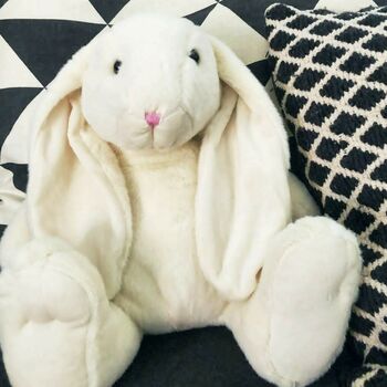 Large Cream Bunny Plush Soft Toy, 5 of 8