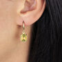 Lime Baguette Huggie Hoop Earrings, thumbnail 2 of 5