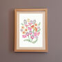 Summertime Floral Wood Block Print Three Colour Options, thumbnail 1 of 6