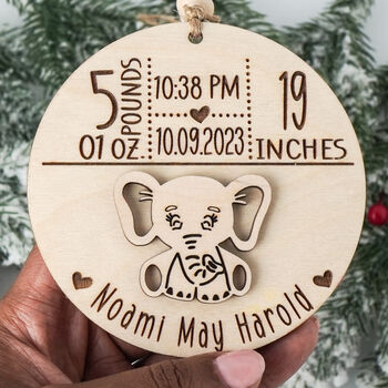 Personalised Baby Stats First Christmas Ornament, 2 of 6