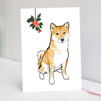 Festive Shiba Inu Christmas Card, 3 of 7