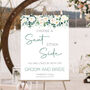 Wedding Choose A Seat Sign White And Dark Green Floral, thumbnail 3 of 6