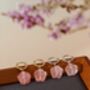 Carved Botan Cherry Quartz Earrings, thumbnail 9 of 11