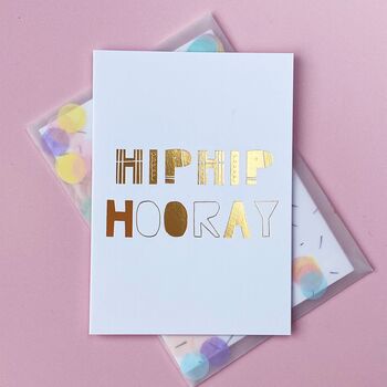 Hip Hip Hooray Card With Confetti Envelope, 3 of 5