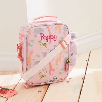 Personalised Pink Safari Print Lunch Bag, 2 of 5