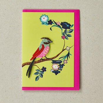 Embroidered Bird Greeting Card, 2 of 8