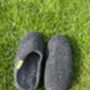 Dark Grey 100% Wool Indoor Slippers Made In Nepal, thumbnail 3 of 6