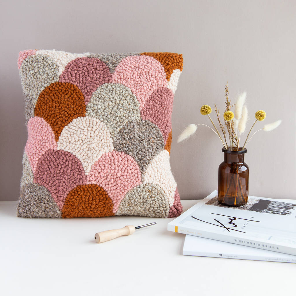 Scallop Punch Needle Cushion Kit By Whole Punching