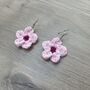 Handmade Crochet Cherry Blossom Earrings, thumbnail 4 of 8