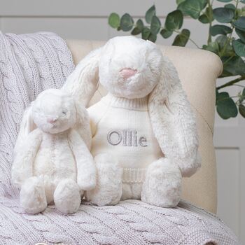 Personalised Bashful Cream Bunny Soft Toy, 2 of 5