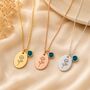 Personalised Birth Flower With Birthstone Necklace, thumbnail 2 of 11