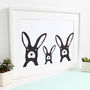 Bunny Family Selfie, Easter Personalised Print, thumbnail 1 of 3