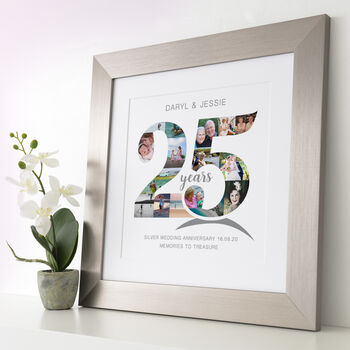 Personalised Silver Wedding Anniversary Collage, 3 of 11
